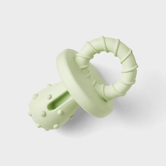 Small Dog Chew Toy Pacifier Shaped Rubber Bone for Puppies Under 15 Pounds Easy Clean Pet Teething Toy