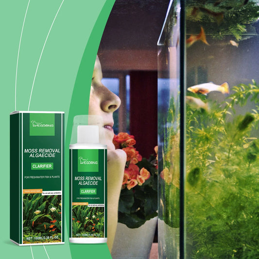 1-4PCS Aquarium Algae Remover and Water Clarifier for Fish Tank Cleans Green Brown Hair Algae Safe for Fish Clear Water Use