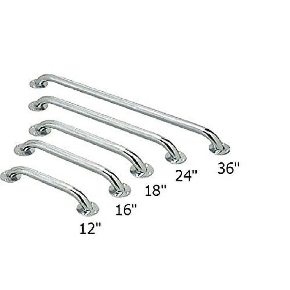 Chrome Grab Bars Bathroom Safety 16 Inch Shower Grab Rail Elderly Assistance Easy Installation Durable Medical Equipment