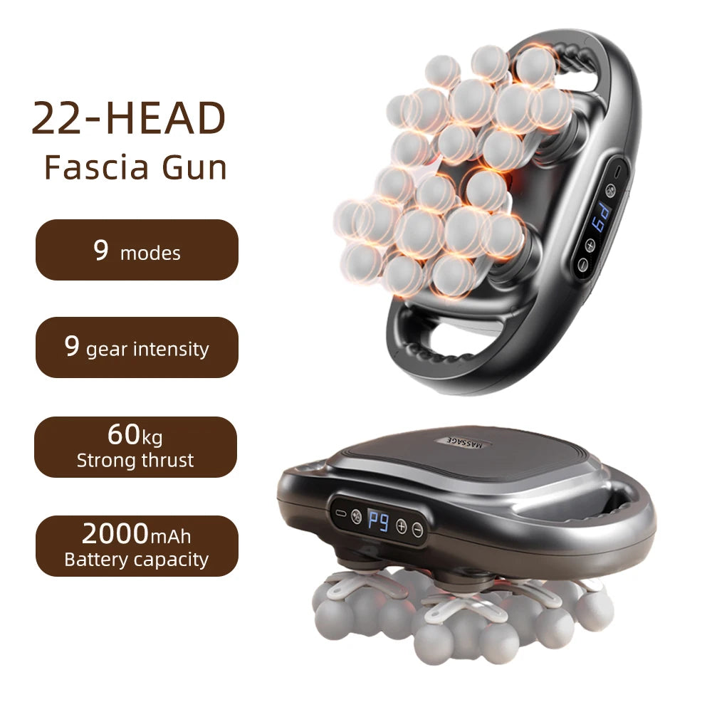 22 Head Fascia Gun Massage High Frequency Muscle Massager