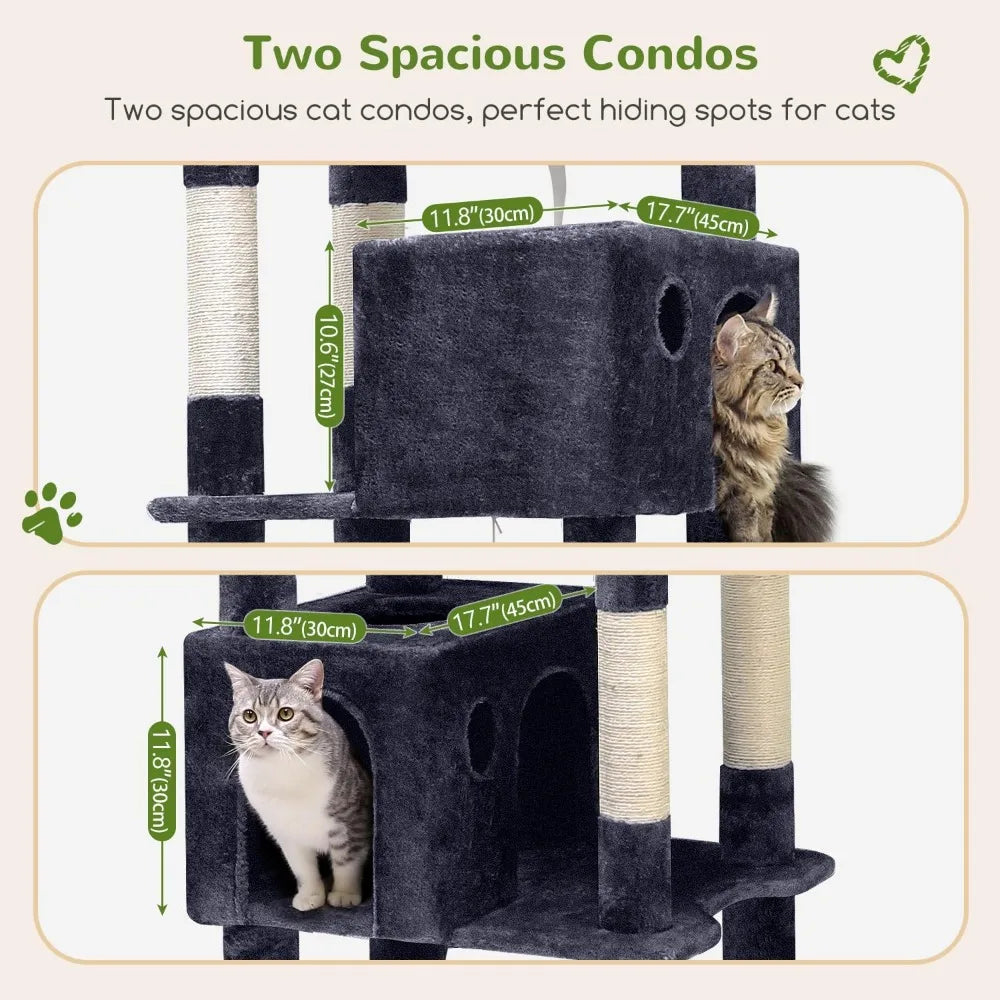 Giant Cat Tree, 83 inch Cat Tree for Indoor Cats Large Adult, XXL Cat Tower with 9 Scratching Posts for 20lb+ Heavy Duty Large A