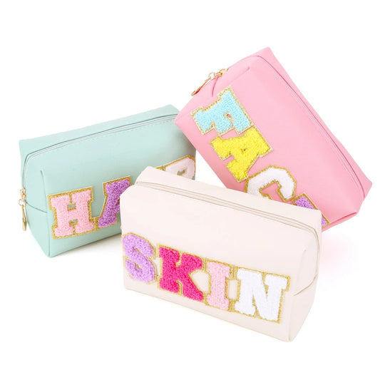 Three Piece Waterproof Toiletry Bags PU Leather For Women