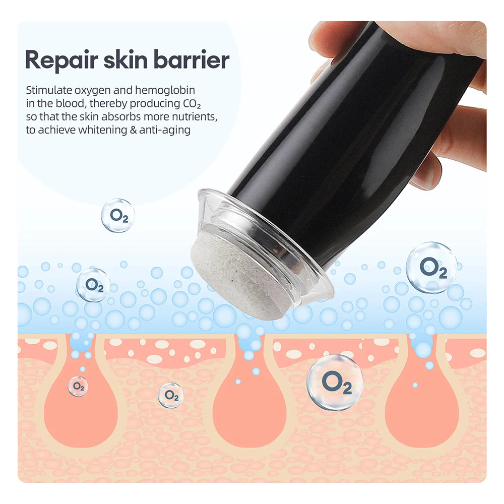 CO2 Oxygen Bubble Pen 5 Gear Vibration Oxygen Bubble Beauty Tool Deep Cleansing Pores Exfoliate LED Photon Skin Care Machine