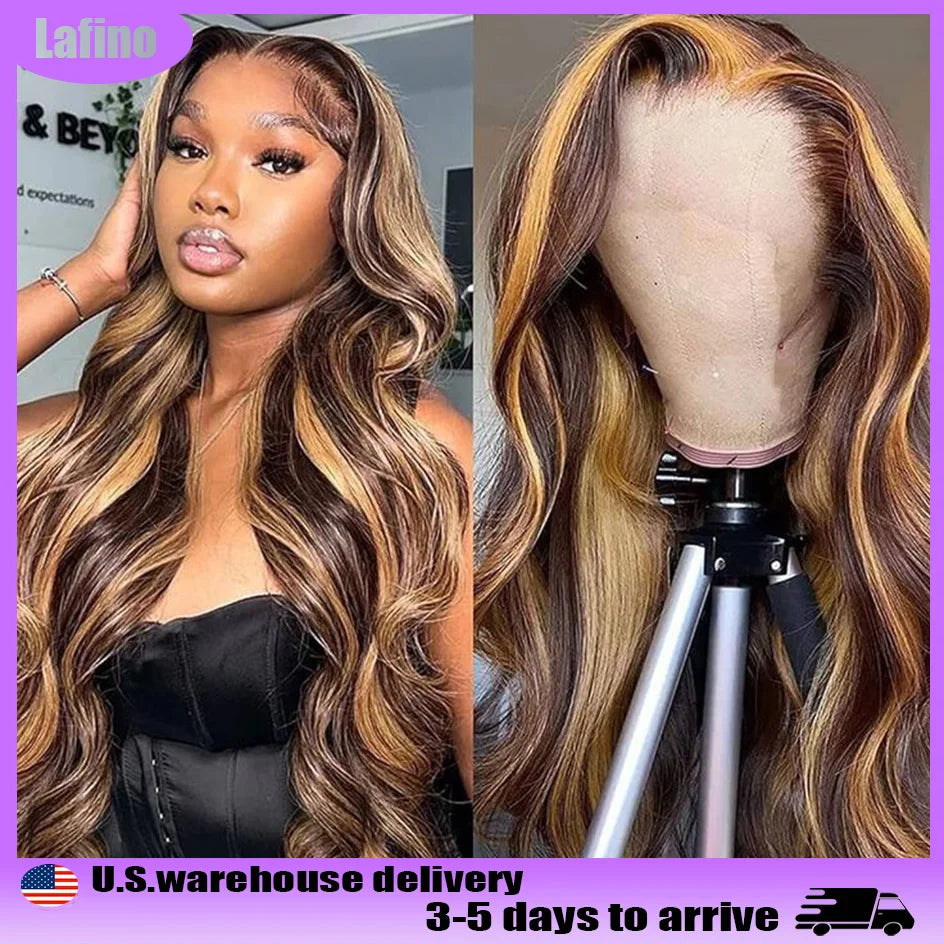 Lafino 200 Density 13x4 Lace Frontal Wig Body Wave Blonde