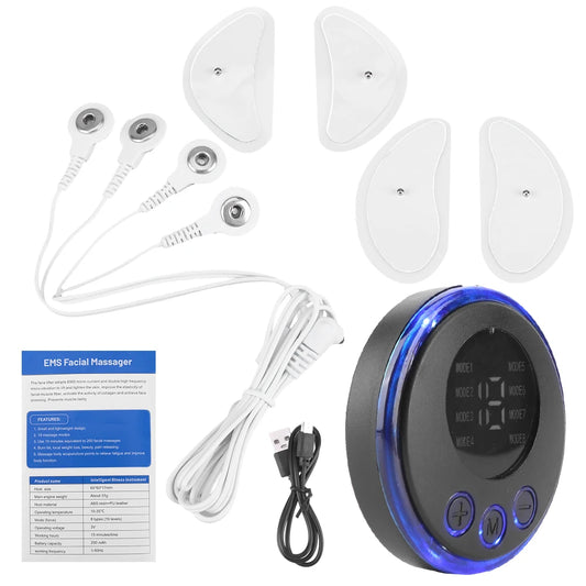 EMS Facial Massager USB Charging Anti Aging Lifting Device 8 Modes 19 Levels