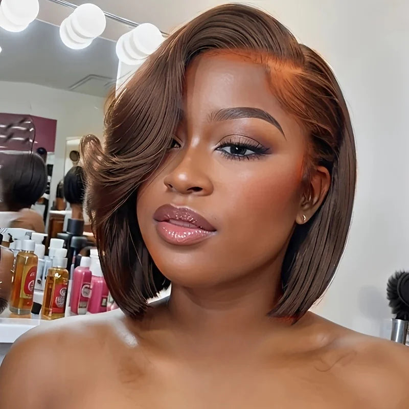 Short Bob 13x4 Lace Front Pixie Cut Wig 180 Density Remy