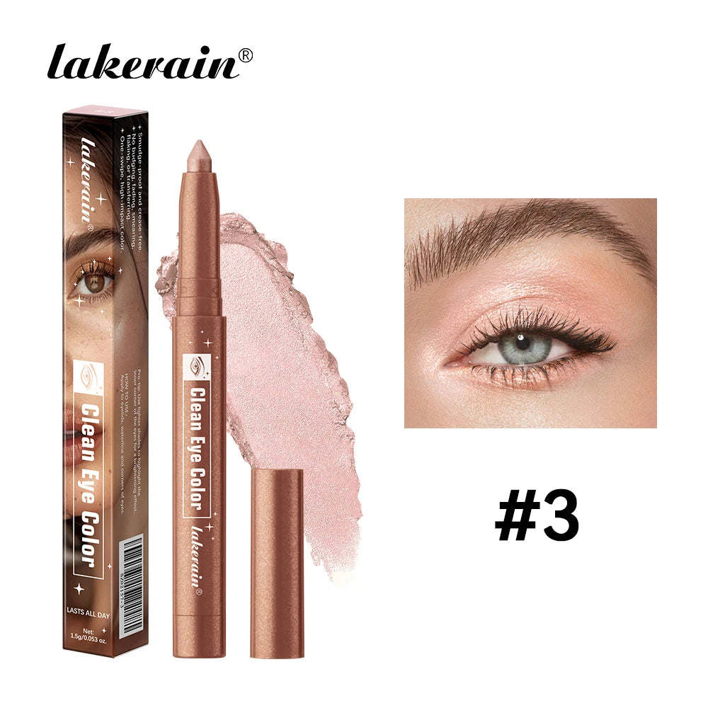 Lakerain Eyeshadow Pencil Long Lasting Smudge Resistant Liner Pen Highlighter Smooth Creamy Texture Eye Shadow Stick Makeup