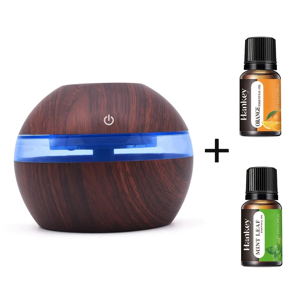 Wood Grain Humidifier 10.14oz USB Aroma Diffuser Atomizer USB Household Humidifier Hydrating Instrument Desktop Humidifier
