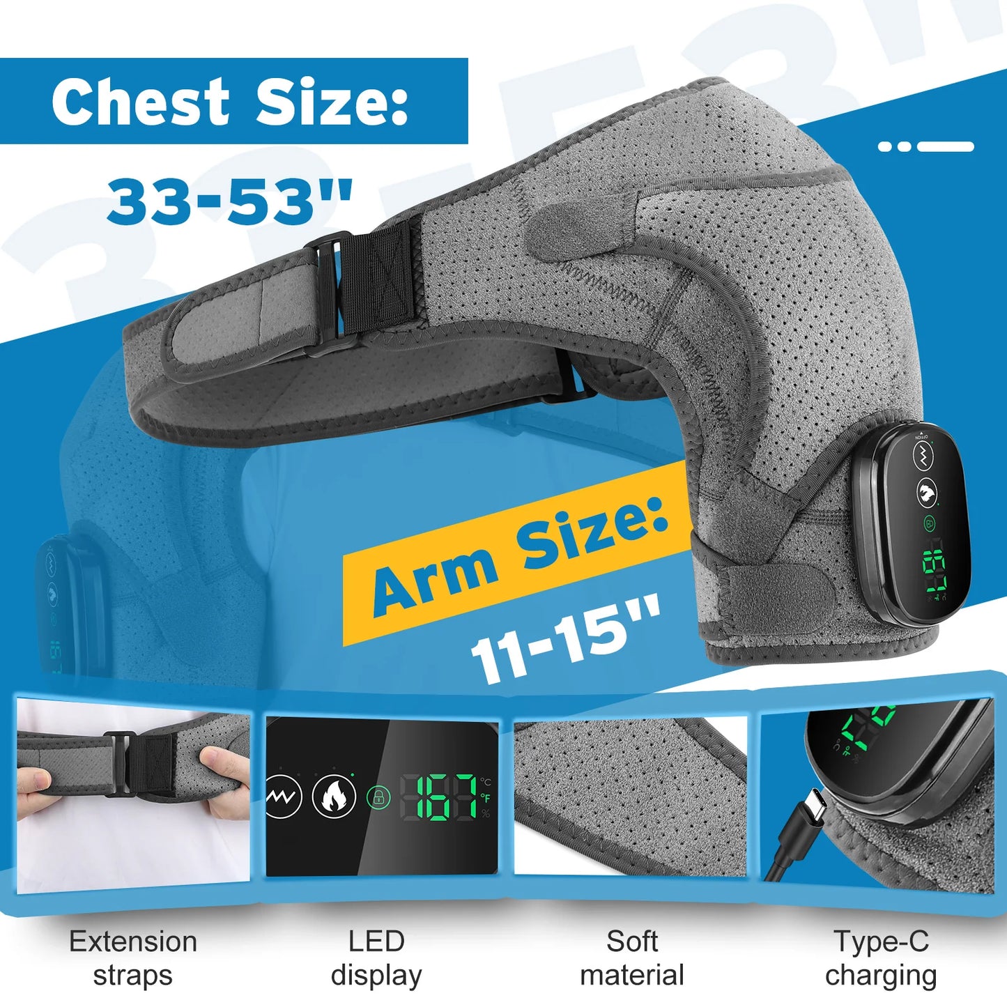 Electric Heating Pad Shoulder Massager Arthritis Relief