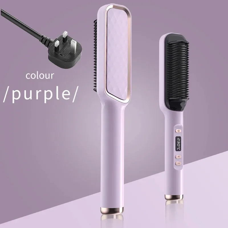 Electric Hot Comb Negative Ion Hair Straightener Brush