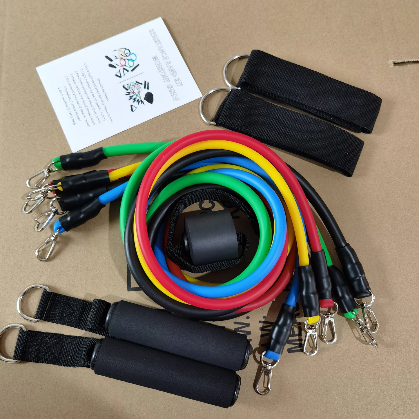 11 Pieces Set Crossfit Latex Resistance Bands Training Tube Yoga Rope Elastic Rubber Expander Fitness Equipment Belt