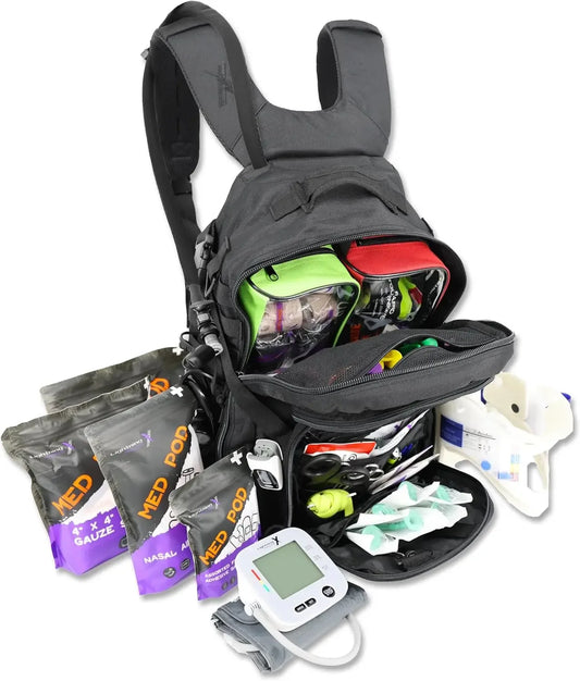 Fully Stocked TacMed First Responder Trauma Medical Backpack EMT Kit | MB45-SKF | w/Professional