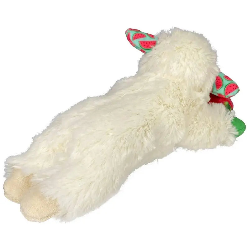Lamb Chop Plush Dog Toy with Watermelon 8 Inch Squeaky Chew Toy for Small and Medium Dogs Summer Pet Gift