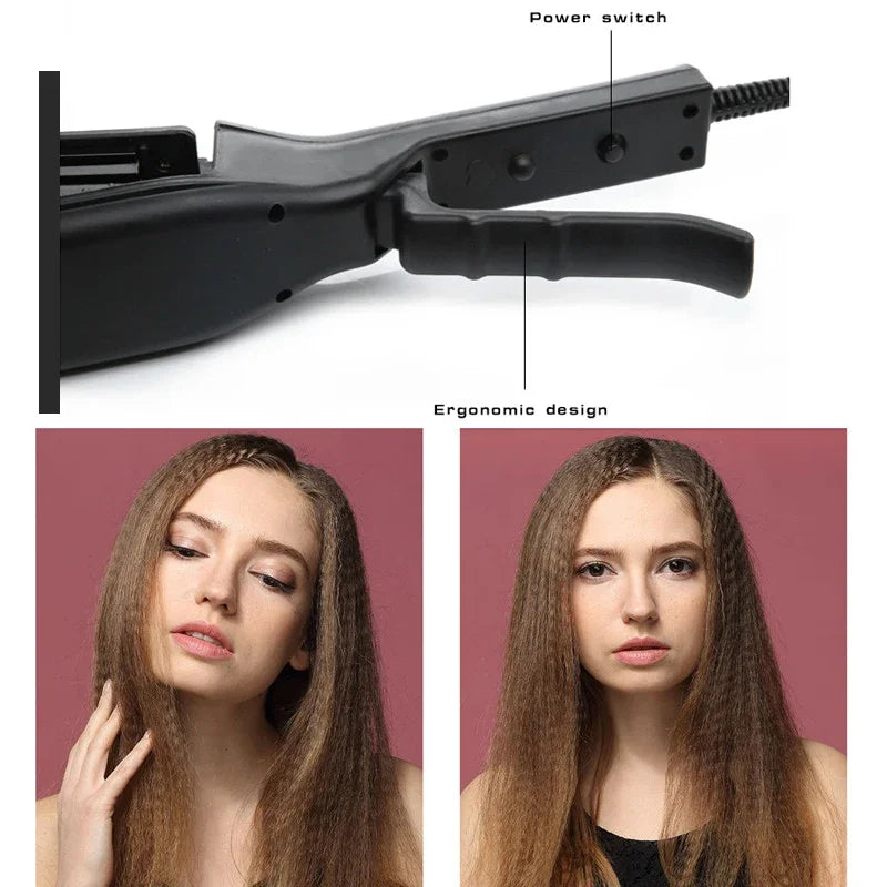 Professional Hair Curler Ceramic Wave Wand Corrugated Iron