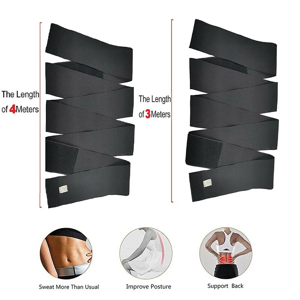 4M Waist Yoga Belt Bandage Wrap Lumbar Support Sauna Belt Gym good