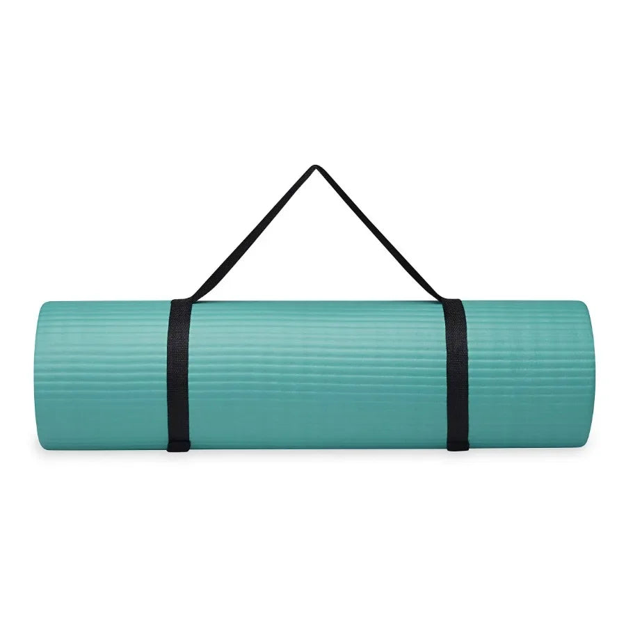 Essentials Thick Yoga Mat for Fitness and Exercise with EasyCinch Carrier Strap 72 Inches Long 24 Inches Wide 2 5 Inch Thick Id