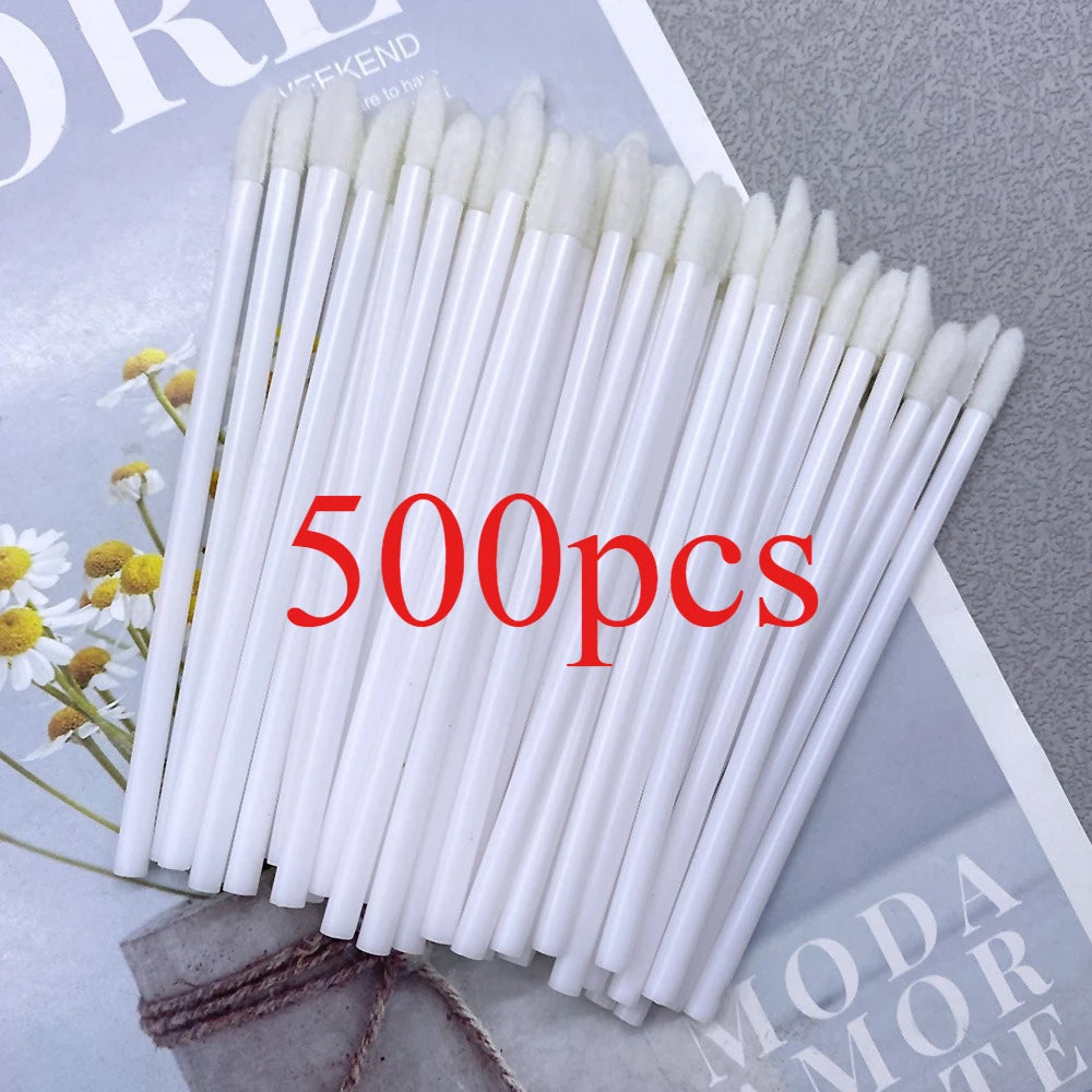 500pcs Lip Brush Eyelash Wands Applicators Disposable Lip Brush Lipstick Brush Lip Gloss Applicator Wands Makeup Beauty Tool