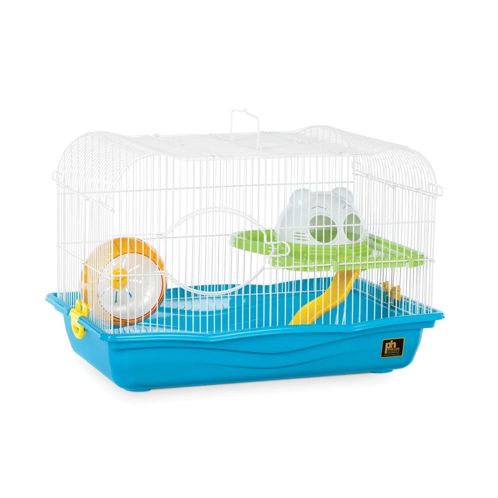 Tri Level Hamster Cage With Exercise Wheel Hideaway Dome