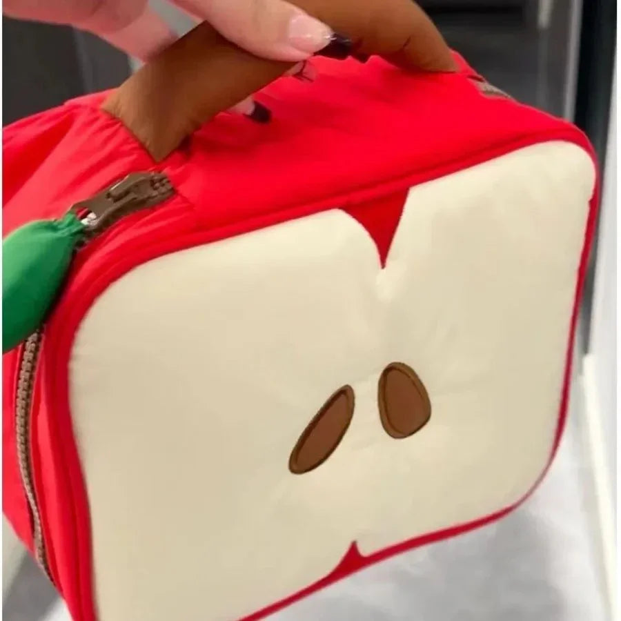 Cartoon Apple Pattern Cosmetics Makeup Bag Travel Pouch