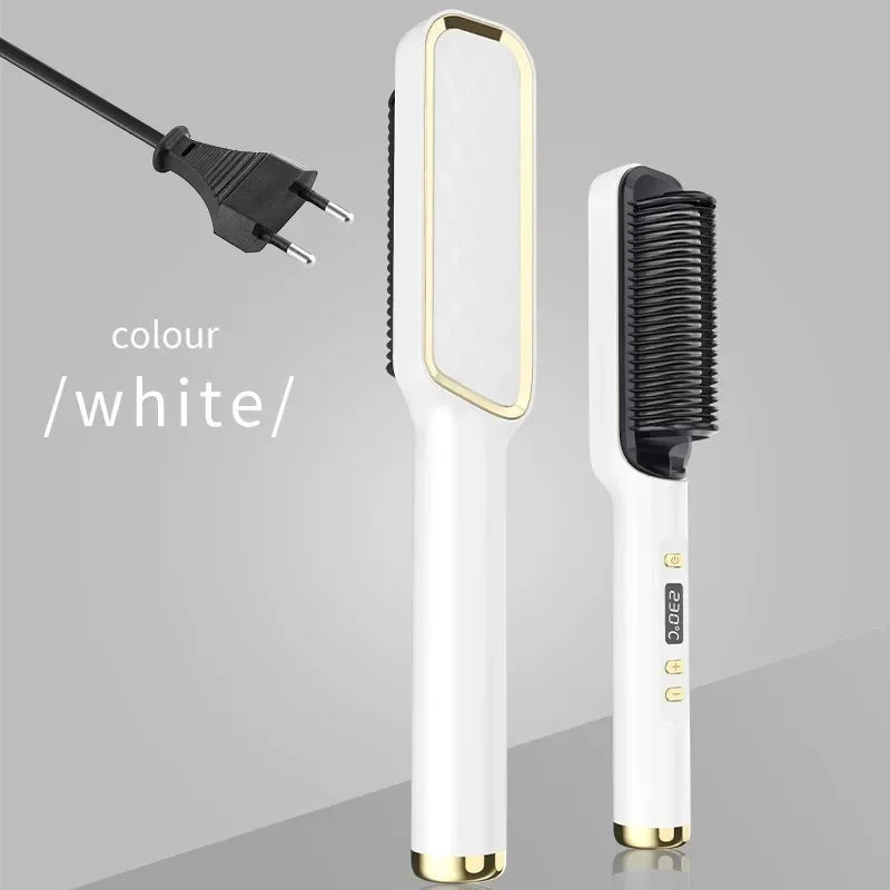 Electric Hot Comb Negative Ion Hair Straightener Brush
