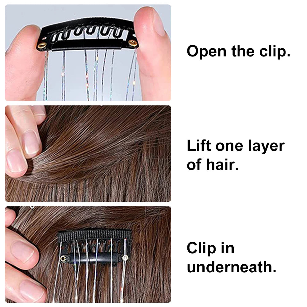 Glitter Hair Tinsel for Women Fairy Sparkling Hair Accessory