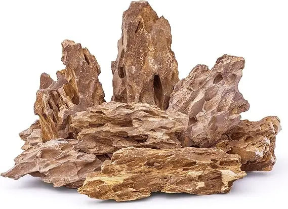 6-8 Inches Natural Dragon Stone 6 PCS Aquarium Rocks for Aquascaping, Aquarium Landscaping, Terrariums, Fish Tank Decoration, Vi