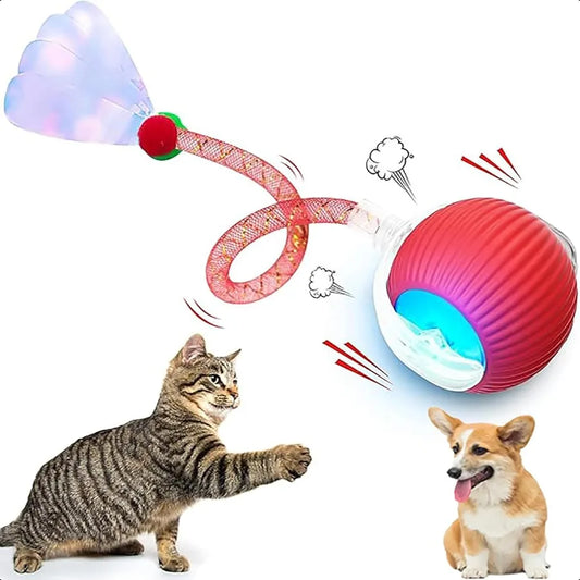 Cat Toys Interactive Ball for Indoor Cats Newly Upgraded Moving Cat Ball Speedy Tail 2.0 cat Toys with Elastic Mesh Automatic K