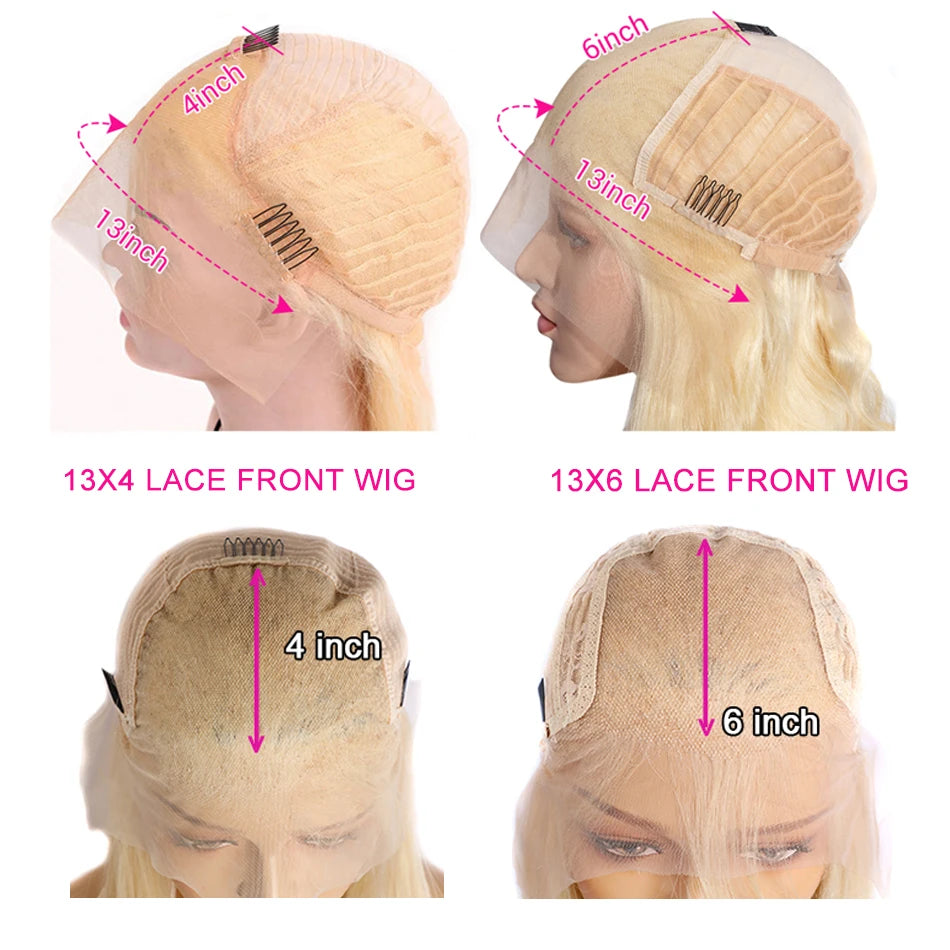 HD 13x6 613 Blonde Lace Front Wig Brazilian Straight
